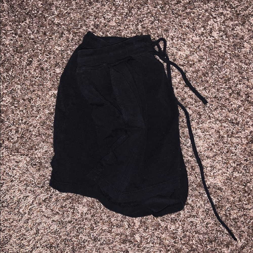 black shorts